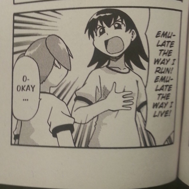 Ein Buch mit Illustrationen von Menschen und Text.