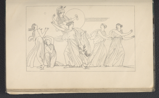 Ein Buchumschlag mit einer lebendigen Illustration einer Gruppe tanzender Frauen in energischen, synchronisierten Posen, mit detaillierter Kleidung und Gesichtsmerkmalen.