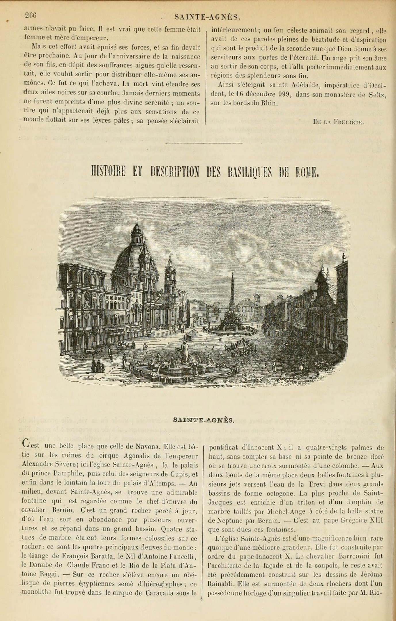 Ein aufgeschlagenes Buch mit einer detaillierten Stadtansicht, die Gebäude, Menschen und Text zeigt.