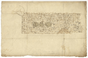 Ein gelbliches, altes Blatt Papier mit sauberer, lesbarer Schreibschrift, das angeblich ein Brief des deutschen Finanzministers an seine Frau ist.