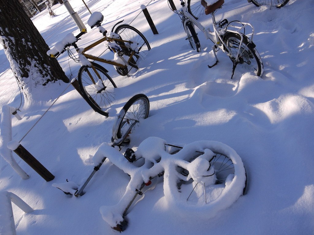 Radfahrer vor einem Himmel-Hintergrund.