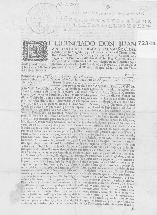 Ein Schwarz-Weiß-Foto eines offiziellen Dokuments mit sichtbarem Text und einem Stempel.