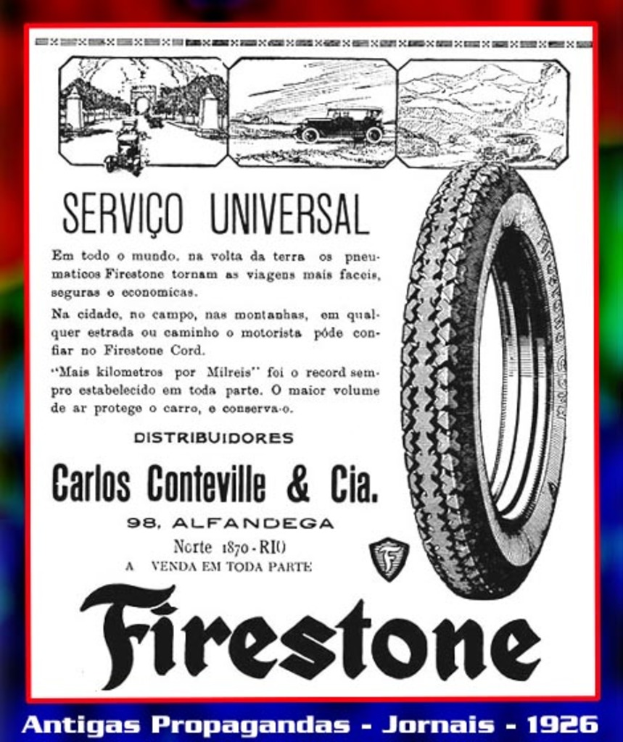 Ein Plakat mit Text, Bildern von Fahrzeugen, einem Reifen, Höhen und anderen unbestimmten Gegenständen.