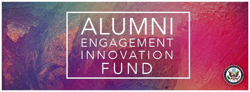 Schwarzer Text auf weißem Hintergrund liest "Alumni Engagement Innovation Fund" mit einem Logo in der rechten unteren Ecke.